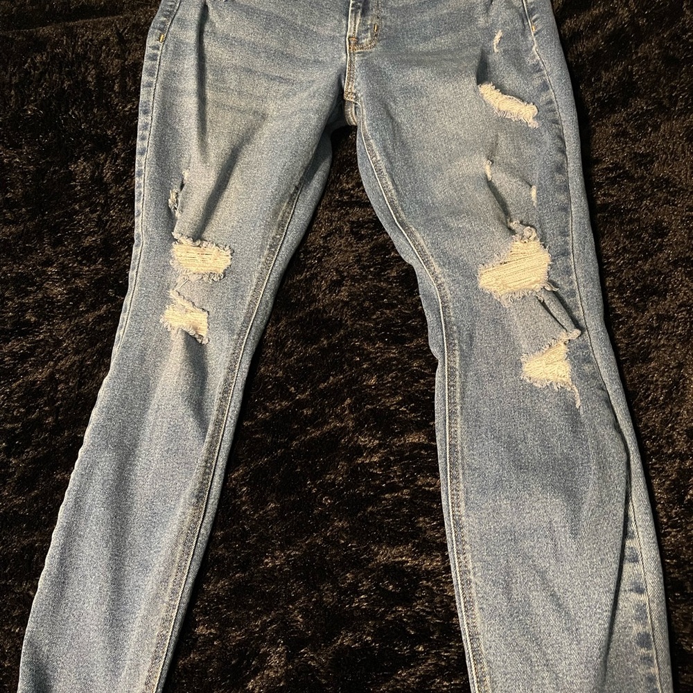 Old Navy Light Blue Distressed Super Skinny  Jeans